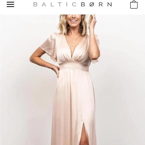 Baltic Born Prague Satin Maxi Dress | Champagne S Baltic Born Prague Satin Maxi Dress | Champagne S